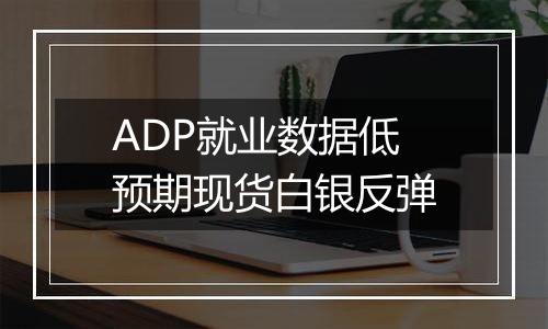 ADP就业数据低预期现货白银反弹