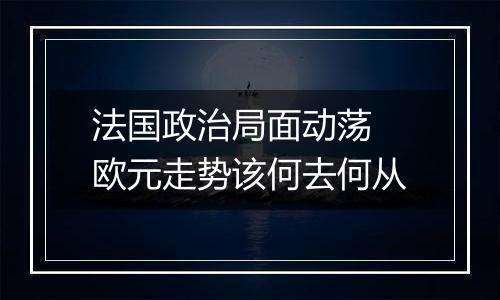 法国政治局面动荡 欧元走势该何去何从