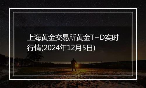 上海黄金交易所黄金T+D实时行情(2024年12月5日)