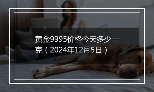 黄金9995价格今天多少一克（2024年12月5日）