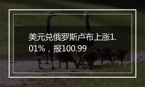 美元兑俄罗斯卢布上涨1.01%，报100.99