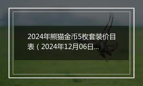 2024年熊猫金币5枚套装价目表（2024年12月06日）