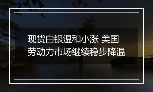 现货白银温和小涨 美国劳动力市场继续稳步降温