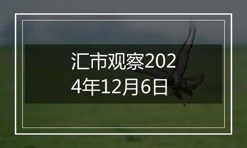 汇市观察2024年12月6日