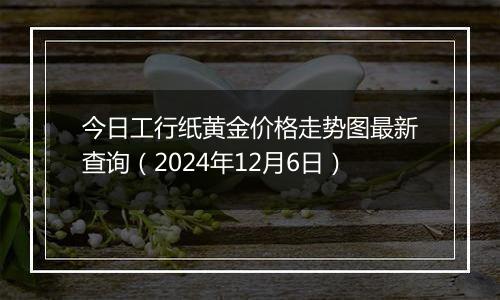 今日工行纸黄金价格走势图最新查询（2024年12月6日）