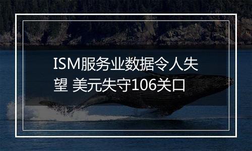 ISM服务业数据令人失望 美元失守106关口