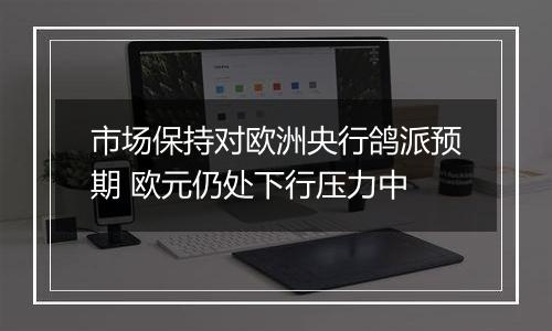 市场保持对欧洲央行鸽派预期 欧元仍处下行压力中