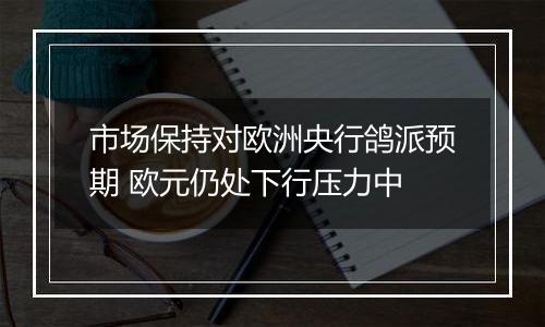 市场保持对欧洲央行鸽派预期 欧元仍处下行压力中