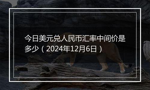 今日美元兑人民币汇率中间价是多少（2024年12月6日）