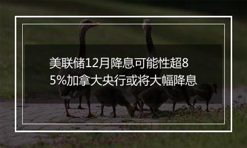 美联储12月降息可能性超85%加拿大央行或将大幅降息