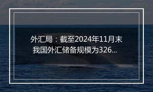 外汇局：截至2024年11月末 我国外汇储备规模为32659亿美元