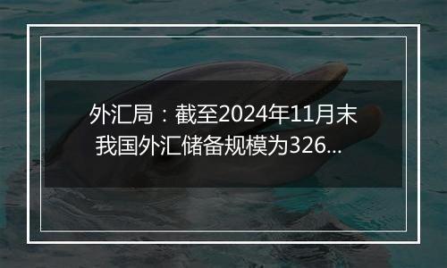 外汇局：截至2024年11月末 我国外汇储备规模为32659亿美元