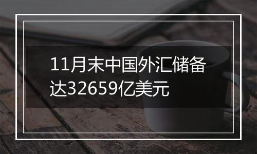 11月末中国外汇储备达32659亿美元