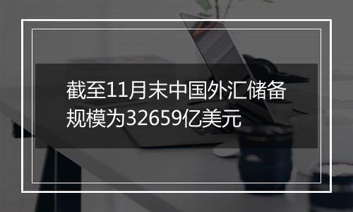 截至11月末中国外汇储备规模为32659亿美元