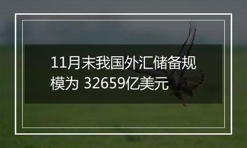 11月末我国外汇储备规模为 32659亿美元