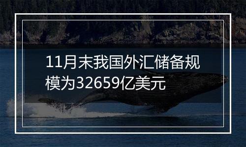 11月末我国外汇储备规模为32659亿美元