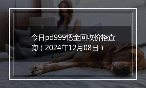 今日pd999钯金回收价格查询（2024年12月08日）