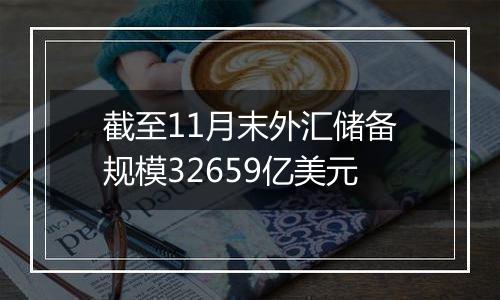 截至11月末外汇储备规模32659亿美元