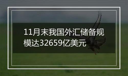 11月末我国外汇储备规模达32659亿美元