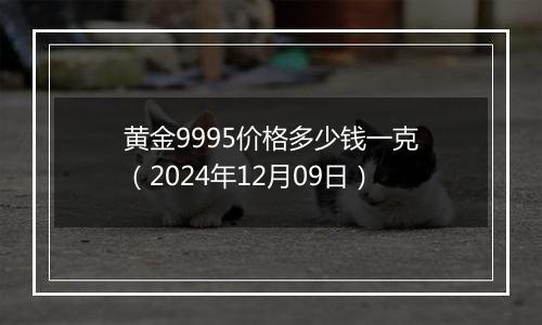 黄金9995价格多少钱一克（2024年12月09日）