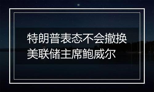 特朗普表态不会撤换美联储主席鲍威尔