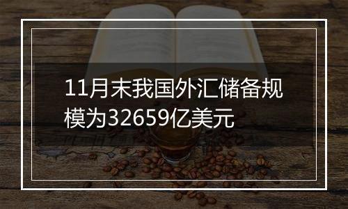 11月末我国外汇储备规模为32659亿美元