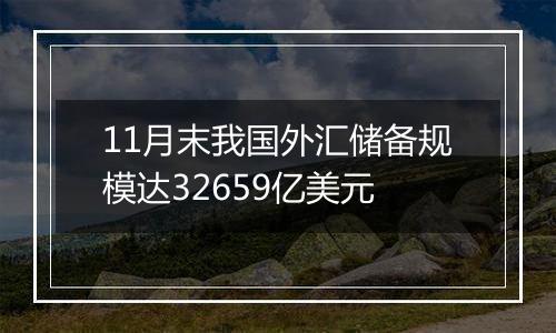 11月末我国外汇储备规模达32659亿美元