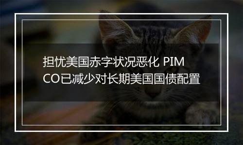 担忧美国赤字状况恶化 PIMCO已减少对长期美国国债配置