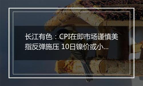 长江有色：CPI在即市场谨慎美指反弹施压 10日镍价或小涨