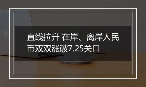 直线拉升 在岸、离岸人民币双双涨破7.25关口