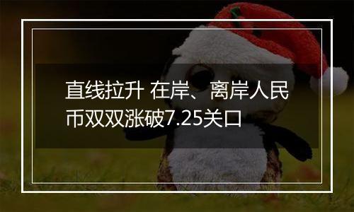 直线拉升 在岸、离岸人民币双双涨破7.25关口