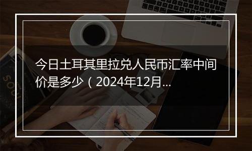 今日土耳其里拉兑人民币汇率中间价是多少（2024年12月10日）