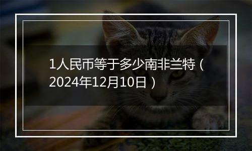 1人民币等于多少南非兰特（2024年12月10日）