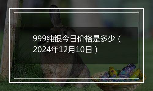 999纯银今日价格是多少（2024年12月10日）