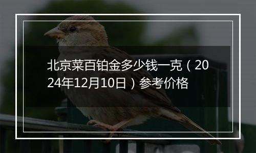 北京菜百铂金多少钱一克（2024年12月10日）参考价格