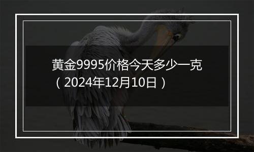 黄金9995价格今天多少一克（2024年12月10日）