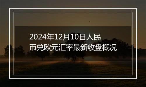 2024年12月10日人民币兑欧元汇率最新收盘概况