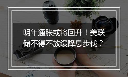 明年通胀或将回升！美联储不得不放缓降息步伐？