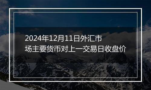 2024年12月11日外汇市场主要货币对上一交易日收盘价