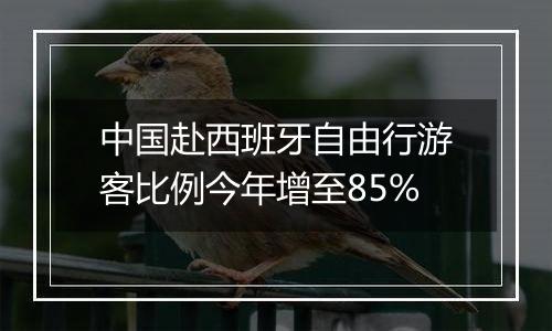 中国赴西班牙自由行游客比例今年增至85%