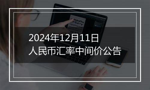 2024年12月11日人民币汇率中间价公告