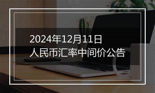 2024年12月11日人民币汇率中间价公告