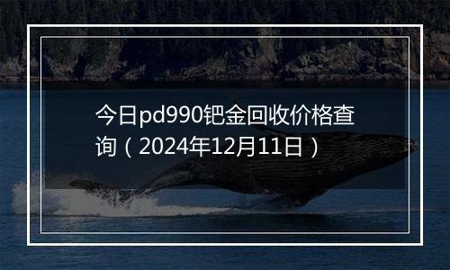 今日pd990钯金回收价格查询（2024年12月11日）