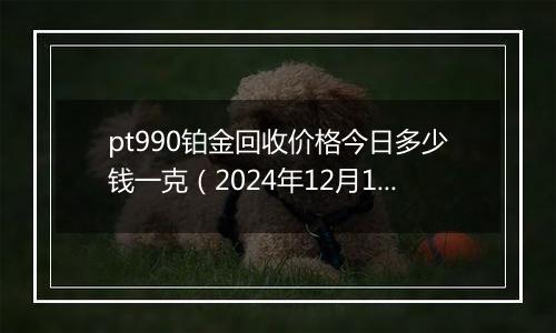 pt990铂金回收价格今日多少钱一克（2024年12月11日）