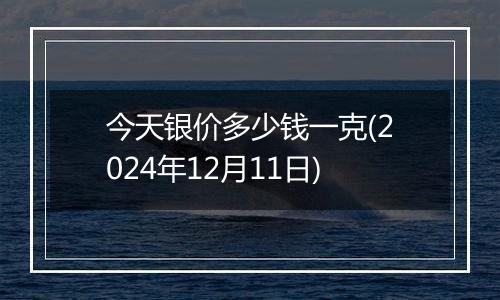 今天银价多少钱一克(2024年12月11日)