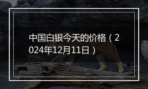 中国白银今天的价格（2024年12月11日）