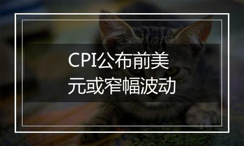 CPI公布前美元或窄幅波动