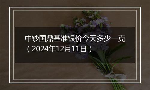 中钞国鼎基准银价今天多少一克（2024年12月11日）