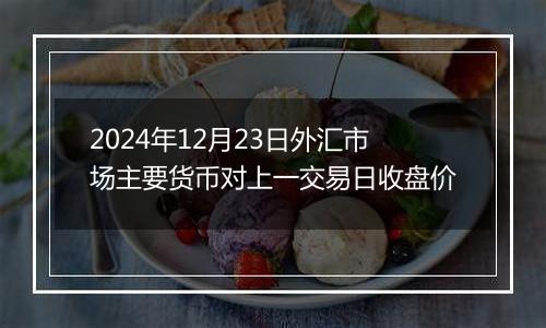 2024年12月23日外汇市场主要货币对上一交易日收盘价