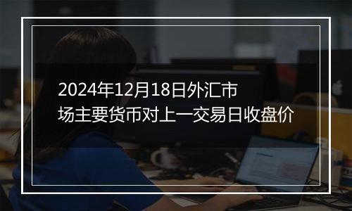 2024年12月18日外汇市场主要货币对上一交易日收盘价